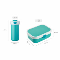 Mepal - Pausenset Campus - Set für Kinder mit Verschlussbecher & Lunch Box - Lunch-Set für die Schule oder unterwegs - Spülmaschinenfest & BPA-frei - 300 + 750 ml - Unicorn Glow