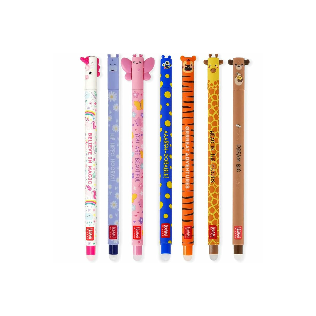 LEGAMI Set mit 7 radierbaren Gelstiften  box