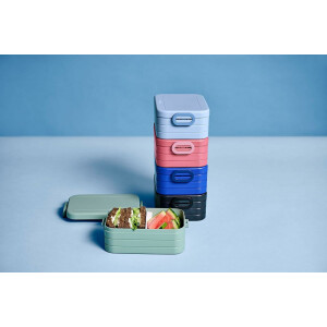 Mepal - Lunchbox Take a Break Large - Brotdose to Go - Für 4 Sandwiches oder 8 Brotscheiben - Meal Prep Box - Essensbox mit Unterteilung - Spülmaschinenfest - 1500 ml - Old Nordic Blue