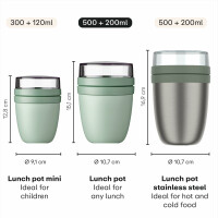 Mepal - Lunchpot Ellipse Duo Pack - Praktischer Müslibecher, Joghurtbecher, To Go Becher - Geeignet für Tiefkühler, Mikrowelle & Spülmachine - 300 & 500 ml - Campus Red