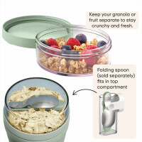 Mepal - Lunchpot Ellipse Duo Pack - Praktischer Müslibecher, Joghurtbecher, To Go Becher - Geeignet für Tiefkühler, Mikrowelle & Spülmachine - 300 & 500 ml - Campus Red
