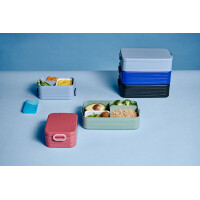 Mepal Bento Brotdose Midi Take A Break Mixed - mit Bento Box - Für 2 Sandwiches oder 4 Brotscheiben - Lunchbox für kleine Snacks & Reste - Erwachsene Essenbox mit Fächern - Nordic Sage & Vivid Mauve