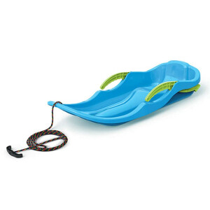 Prosperplast Schneerutscher Porutscher Schneeflitzer für Kinder Kunststoff Kinderbob Bob Schlitten Rodel Schneegleiter mit Zugseil und Bremse (Blau)