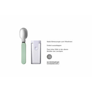 Mepal - Klapplöffel Set mit Lunchpot Ellipse - Praktischer Joghurtbecher & Müslibecher - Unterteilung für Joghurt & Müsli - Geeignet für Gefrierschrank, Mikrowelle & Spülmaschine - Campus Red