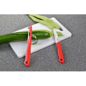 GRÄWE Keramik Messerset Cerahome 2-teilig | Messer (7,5 cm) & Schäler (18 cm) | Zirkonia-Klinge & Kunststoffgriff | hygienisch, geschmacksneutral & leicht | Rot