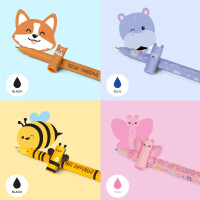LEGAMI Stifte Set [10 Stck.], radierbare Gelstifte mit Motiven Schmetterling, Tiger, Hippo, Lama, Corgi,Giraffe und viele mehr (10er Set)