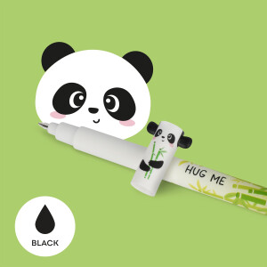LEGAMI Löschbarer Gelschreiber Panda, thermoempfindliche Tinte, 0,7 mm Spitzendurchmesser, 15 cm Länge, schwarze Tinte (2 Stück)