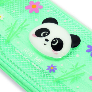 Legami - Wonderwow Federmäppchen, Panda Motiv,2 Fächer und Stifthalter innen, Innenfach mit Netzstoff, Reißverschluss, 23 x 11 x 5 cm