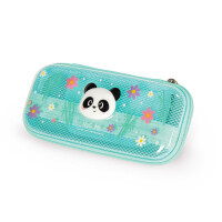 Legami - Wonderwow Federmäppchen, Panda Motiv,2 Fächer und Stifthalter innen, Innenfach mit Netzstoff, Reißverschluss, 23 x 11 x 5 cm