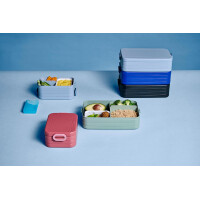 Mepal Bento Brotdose Midi Take A Break Mixed - mit Bento Box - Für 2 Sandwiches oder 4 Brotscheiben - Lunchbox für kleine Snacks & Reste - Erwachsene Essenbox mit Fächern - Nordic Sage & Nordic Black