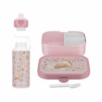 Mepal - Pausenset Campus Little Dutch - Set für Kinder mit Pop-up Trinkflasche & Lunch Box - Lunch-Set für die Schule oder unterwegs - Spülmaschinenfest - 400 + 750 ml - Fairy Garden