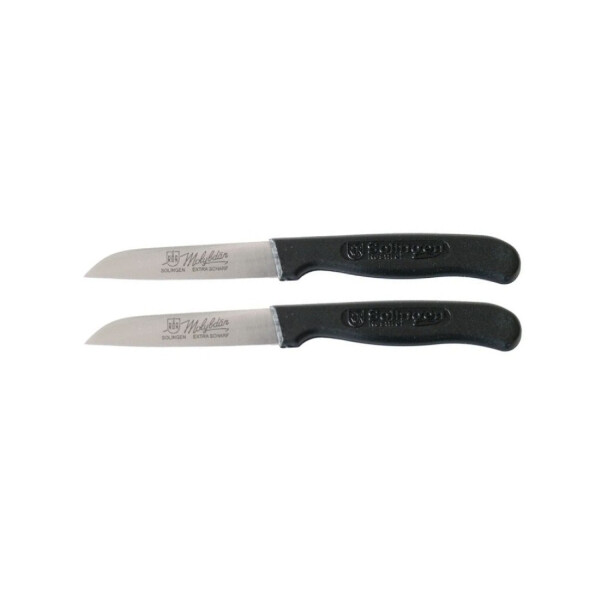 NEUSTANLO Schälmesser Set 2 Stück | extra scharfes Kartoffelschälmesser | Küchenmesser mit rostfreier Klinge | ideal zum Schälen von Obst & Gemüse | ergonomischer Griff | Schwarz