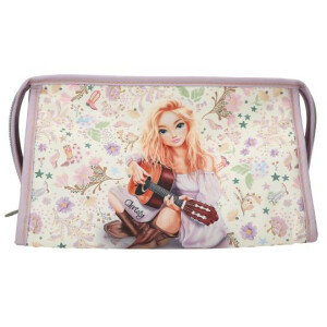 Depesche Unisex Kinder 13669 TOPModel Cowgirl-Allzwecktasche in Lila, mit Model Motiv und Blumen Muster, Täschchen mit langem Reißverschluss, Creme