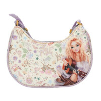 Depesche Unisex Kinder Halbmond 13670 TOPModel Cowgirl-Kleine Handtasche in Lila, mit Model Motiv und Blumen Muster, Täschchen mit Reißverschluss-Anhänger, Creme