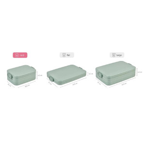 Mepal - Lunchbox Take A Break flach - Ideale Brotdose für Laptoptasche oder Rucksack - Flach geformte Essensbox für 2 Sandwiches oder 4 Scheiben Brot - 800 ml - Nordic Pink