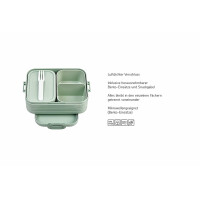 Mepal Bento Brotdose Midi Take A Break Mixed - mit Bento Box - Für 2 Sandwiches oder 4 Brotscheiben - Lunchbox für kleine Snacks & Reste - Erwachsene Essenbox mit Fächern - Nordic Sage & Vivid Green