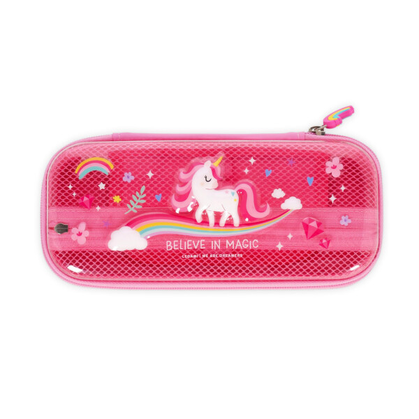 Legami - Wonderwow Federmäppchen, Unicorn Motiv,2 Fächer und Stifthalter innen, Innenfach mit Netzstoff, Reißverschluss, 23 x 11 x 5 cm
