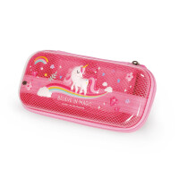 Legami - Wonderwow Federmäppchen, Unicorn Motiv,2 Fächer und Stifthalter innen, Innenfach mit Netzstoff, Reißverschluss, 23 x 11 x 5 cm
