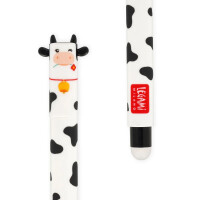 LEGAMI Set mit 7 radierbaren Gelstiften mit thermoempfindlicher Radiertinte, verschiedene Tintenfarben und Schaftdesigns, 0,7 mm Spitze, Kuh, Einhorn, Nilpferd, Lama, Biene, Giraffe, Tiger