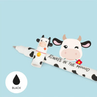 LEGAMI Set mit 18 radierbaren Gelstiften mit thermoempfindlicher Radiertinte, verschiedene Tintenfarben und Fassdesigns, 0,7 mm Spitze, Tierdesigns, Huhn, Schwein, Esel, Kuh usw