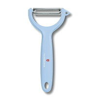 Victorinox, Tomaten- und Kiwischäler, Extra scharfe Klinge, mit Zackenschliff, zweischneidig, robuster Kunststoff-Griff, Hellblau, Made in Switzerland, Spülmaschinengeeignet