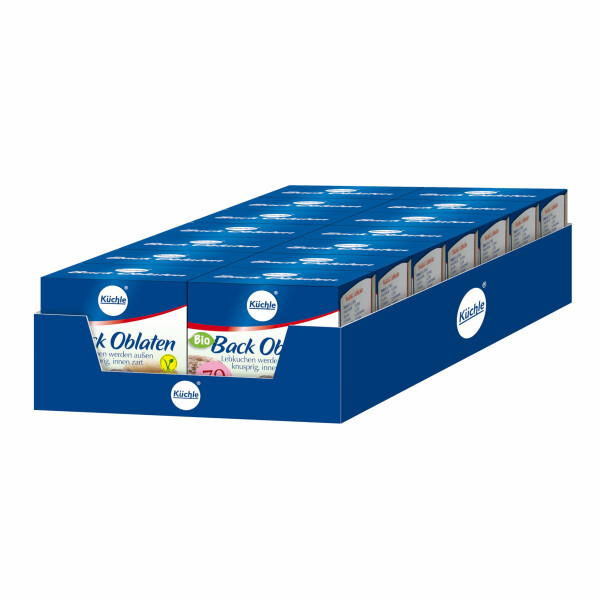 Küchle Bio Backoblaten 70mm im 10er Vorratspack | Vegan | Rund mit 70 mm Durchmesser | Zum Backen von z.B. Lebkuchen | Innen zart, außen knusprig | 10 x 36g