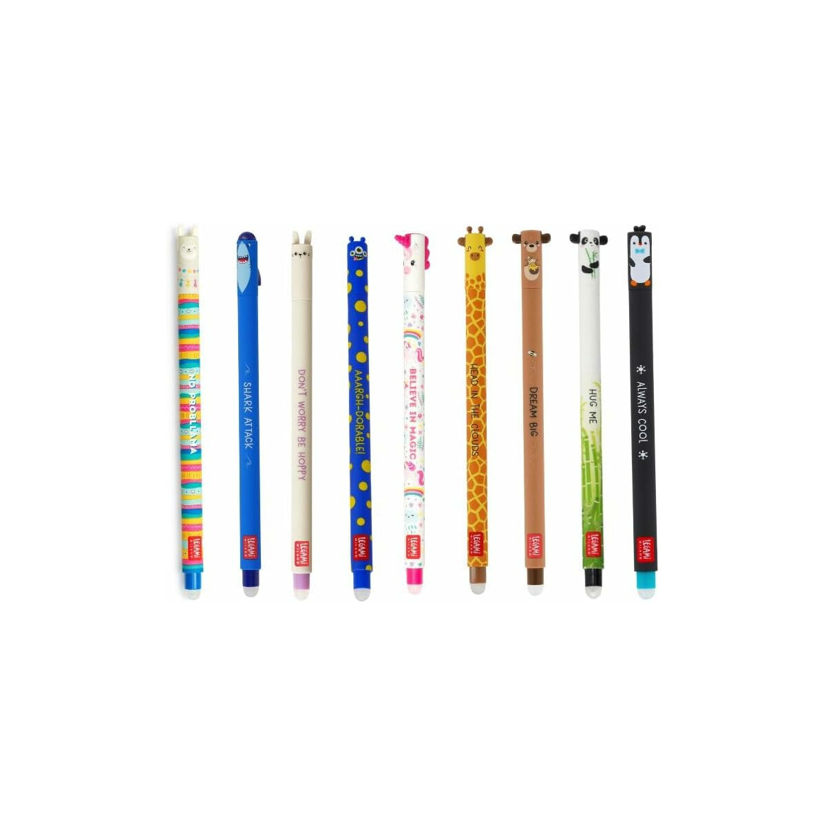 LEGAMI 9er Set radierbare Gelstifte mit  box
