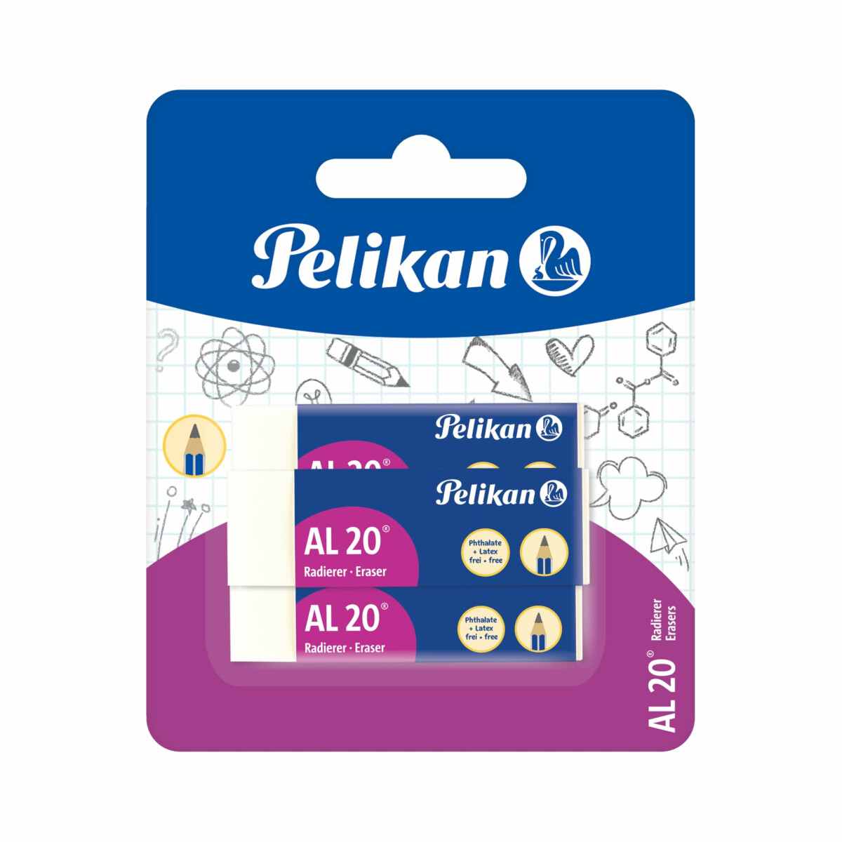 Pelikan 620112 Kunststoff-Radierer AL20, box