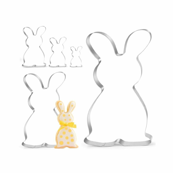 Neustanlo Ausstechformen Ostern 5-teilig | Plätzchenausstecher Set mit Hase & Oster-Motiven | Edelstahl Keksformen für Osterplätzchen | wiederverwendbar & spülmaschinenfest | ideales Ostergeschenk