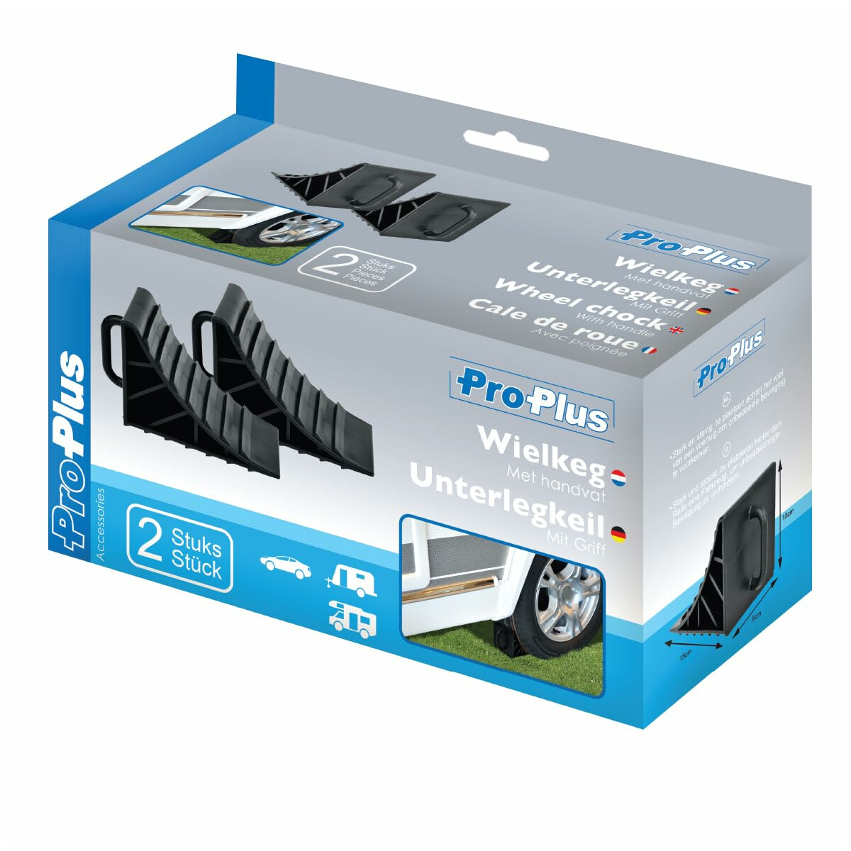 ProPlus 341347 2 x Unterlegkeile mit Griff Bremskeile...