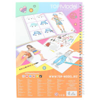 Depesche 12943 TOPModel - Malbuch Set mit 76 Seiten zum Gestalten von Model-Motiven, inkl. Malvorlage, Stickerbogen, Stifte uvm.