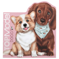 Depesche 12714_A Top Model Mal- und Stickerbuch Kitty and Doggy, lila, 1250072