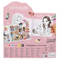 Depesche 12714_A Top Model Mal- und Stickerbuch Kitty and Doggy, lila, 1250072