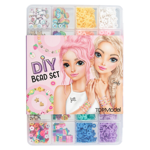 Depesche 13182 TOPModel - DIY Perlen Set, 20 verschiedene Perlen Arten, zum kreativen Gestalten von Armbändern und Ketten