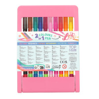 Depesche 13334 TOPModel - Magic Fasermaler Set, 10 Doppel-Filzstifte im Etui, mit Pinselspitze und Magicspitze für Farbänderung