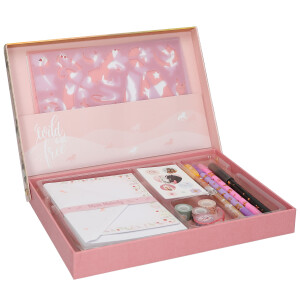 Depesche 13433 Miss Melody - Handlettering Briefbox im Pferde Design, Schreibset inkl. Briefpapier, Umschläge, Sticker, Stifte uvm.