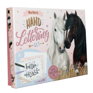 Depesche 13433 Miss Melody - Handlettering Briefbox im Pferde Design, Schreibset inkl. Briefpapier, Umschläge, Sticker, Stifte uvm.