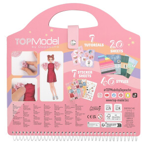 Depesche 13574 TOPModel - Dress Me Up Stickerbuch mit 20 Seiten vorgedruckter Ballerina Motive zum Selbstgestalten, inkl. Designpapier und 5 Stickerbogen, Rosa