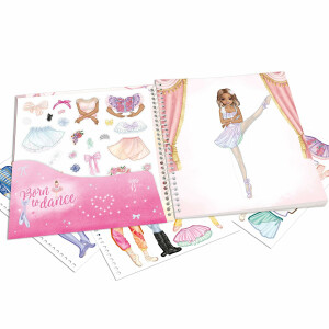 Depesche 13611 TOPModel Ballet - Dress Me Up Stickerbuch mit 24 Seiten vorgedruckter Ballerina Motive zum Selbstgestalten, inkl. 11 Stickerbogen