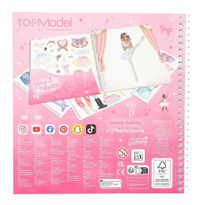 Depesche 13611 TOPModel Ballet - Dress Me Up Stickerbuch mit 24 Seiten vorgedruckter Ballerina Motive zum Selbstgestalten, inkl. 11 Stickerbogen