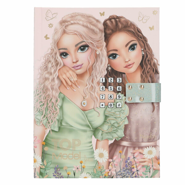 Depesche 13622 TOPModel Summer Feeling - Tagebuch mit Zahlen-Code und Sound, Buch in Pink, mit Model Motiv und 192 linierten Seiten