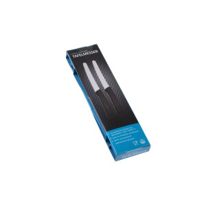 NEUSTANLO Brötchenmesser 2er Set | Wellenschliff Tafelmesser neutral schwarz | Spezialstahl & ergonomischer PP-Griff | rostfrei & spülmaschinengeeignet | ideal für Brot, Brötchen & Frühstück