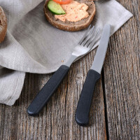 GRÄWE Brötchenmesser 2er Set | Wellenschliff Tafelmesser neutral schwarz | Spezialstahl & ergonomischer PP-Griff | rostfrei & spülmaschinengeeignet | ideal für Brot, Brötchen & Frühstück