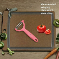 Victorinox, Tomaten- und Kiwischäler, Extra scharfe Klinge, mit Zackenschliff, zweischneidig, robuster Kunststoff-Griff, Hellrot, Made in Switzerland, Spülmaschinengeeignet