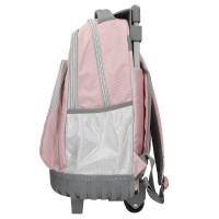 Depesche 13317 TOPModel My BFF - Schulrucksack Trolley in Rosa und Grau, mit Model Motiv und Glitzer, Schultasche mit Teleskopgriff und Rollen