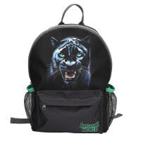 Depesche 13694 Adventure World Panther - Rucksack in Schwarz und Grün, mit Panther Motiv, Tasche mit verstellbaren Trägern