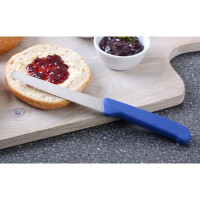 GRÄWE Brötchenmesser 2er Set | Wellenschliff Tafelmesser neutral blau | Spezialstahl & ergonomischer PP-Griff | rostfrei & spülmaschinengeeignet | ideal für Brot, Brötchen & Frühstück