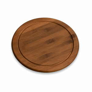 Kesper Vesperteller Set 4-teilig rund Ø 25 cm - Bambus Frühstücksteller mit Saftrille - nachhaltige Brotzeitteller aus FSC-zertifiziertem Holz - robust & messerschonend - 5944215