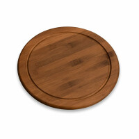 Kesper Vesperteller Set 4-teilig rund Ø 25 cm - Bambus Frühstücksteller mit Saftrille - nachhaltige Brotzeitteller aus FSC-zertifiziertem Holz - robust & messerschonend - 5944215