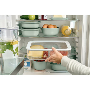 Mepal Multi Bowl Cirqula Round - Mikrowellen Geschir - Geeignet als Luftdichte Aufbewahrungsbox für den Kühlschrank, Mikrowellengeschirr & als Frischhaltedosen - 2250 ml - Nordic white